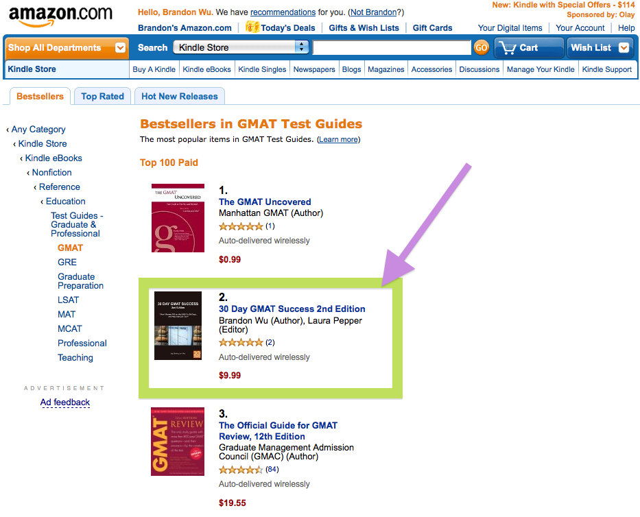 30 Day GMAT Success on Amazon Kindle